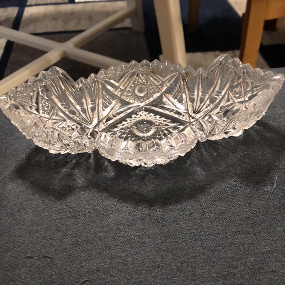 Vintage Other - Vintage Imperial Glass Crystal Cut American Brilliant Style Jewelry Candy Dish